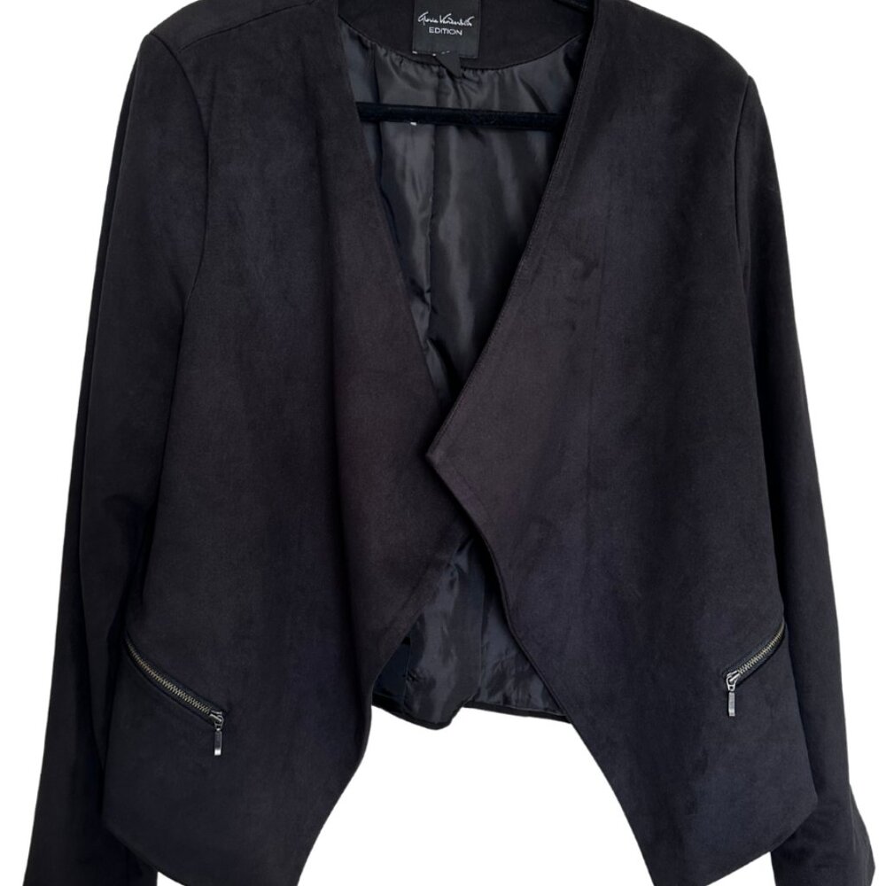 Faux Suede Draped Jacket